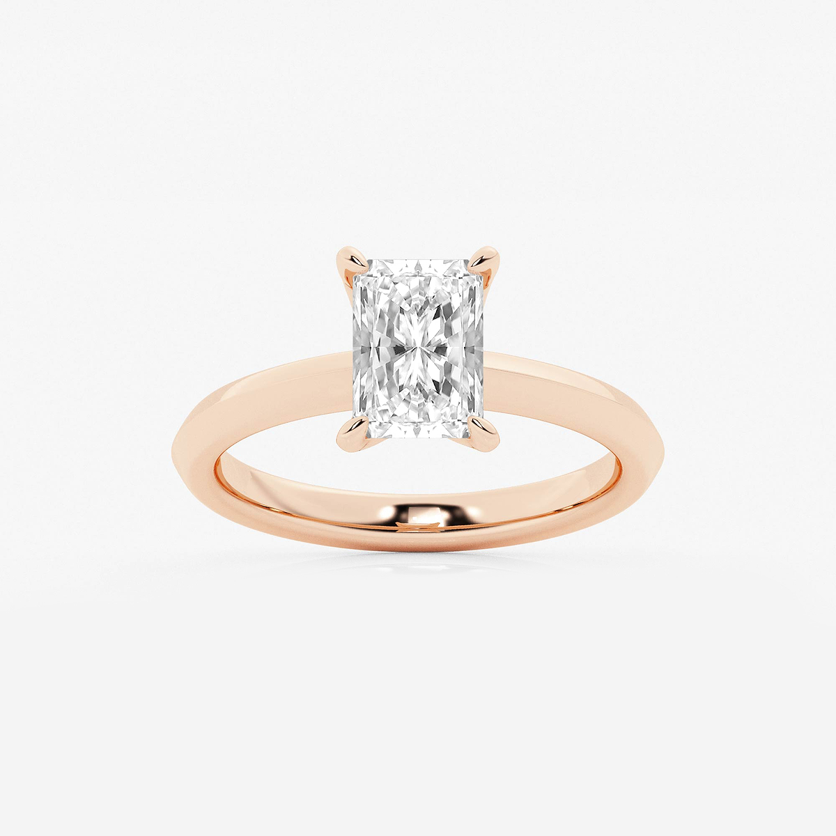 1 1/2 ctw Radiant Lab Grown Diamond Knife Edge Solitaire Engagement Ring