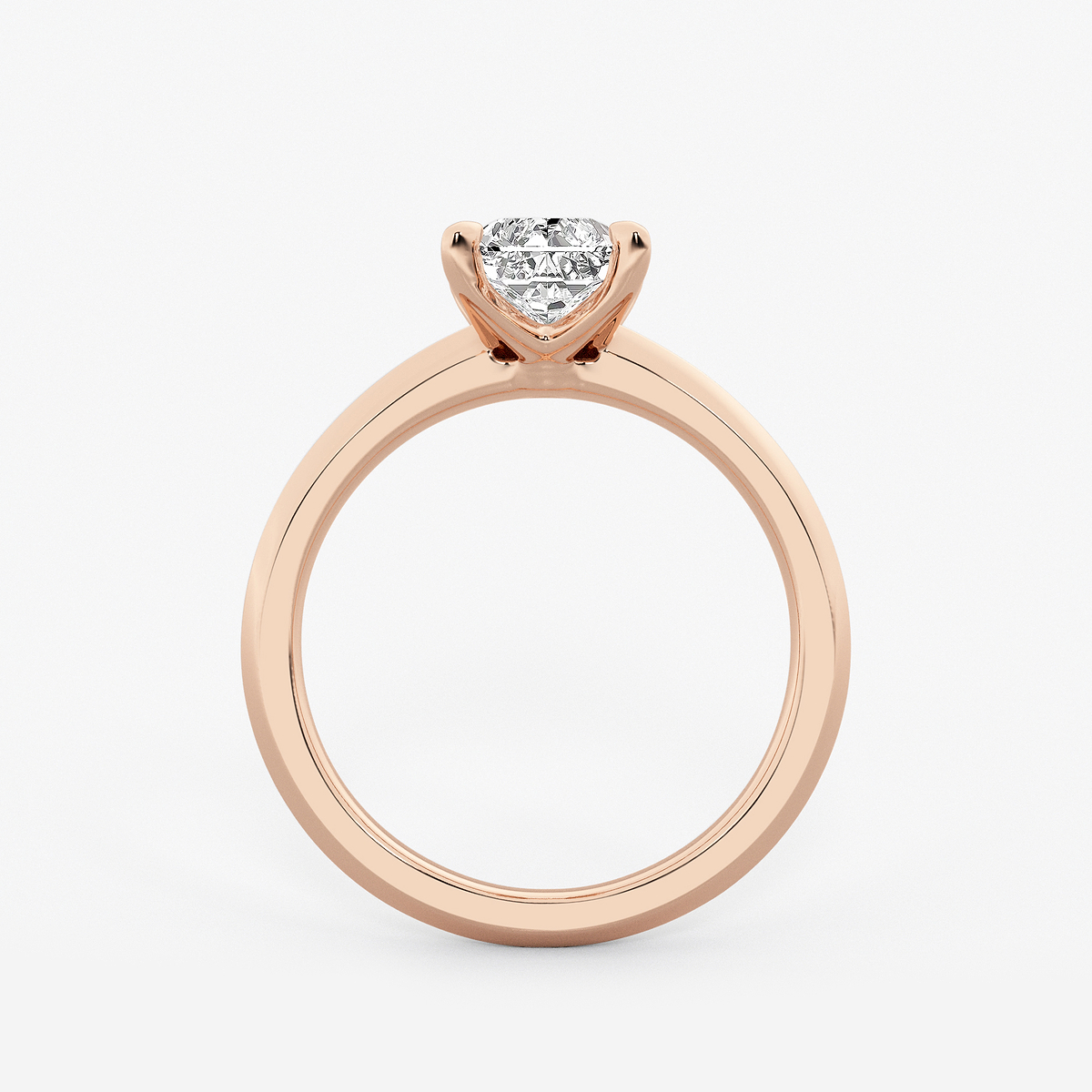 Additional Image 1 for  1 1/2 ctw Radiant Lab Grown Diamond Knife Edge Solitaire Engagement Ring