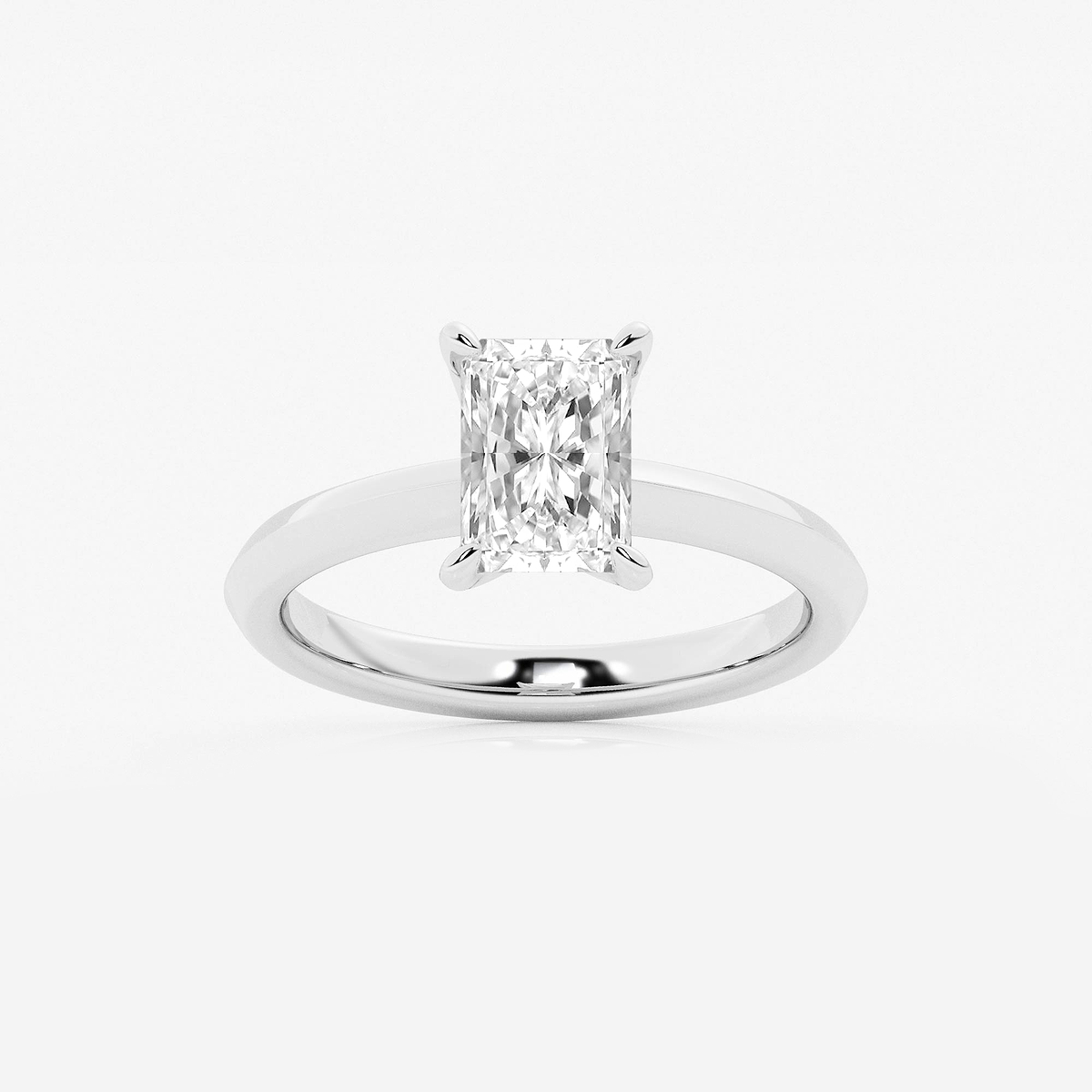 1 1/2 ctw Radiant Lab Grown Diamond Knife Edge Solitaire Engagement Ring