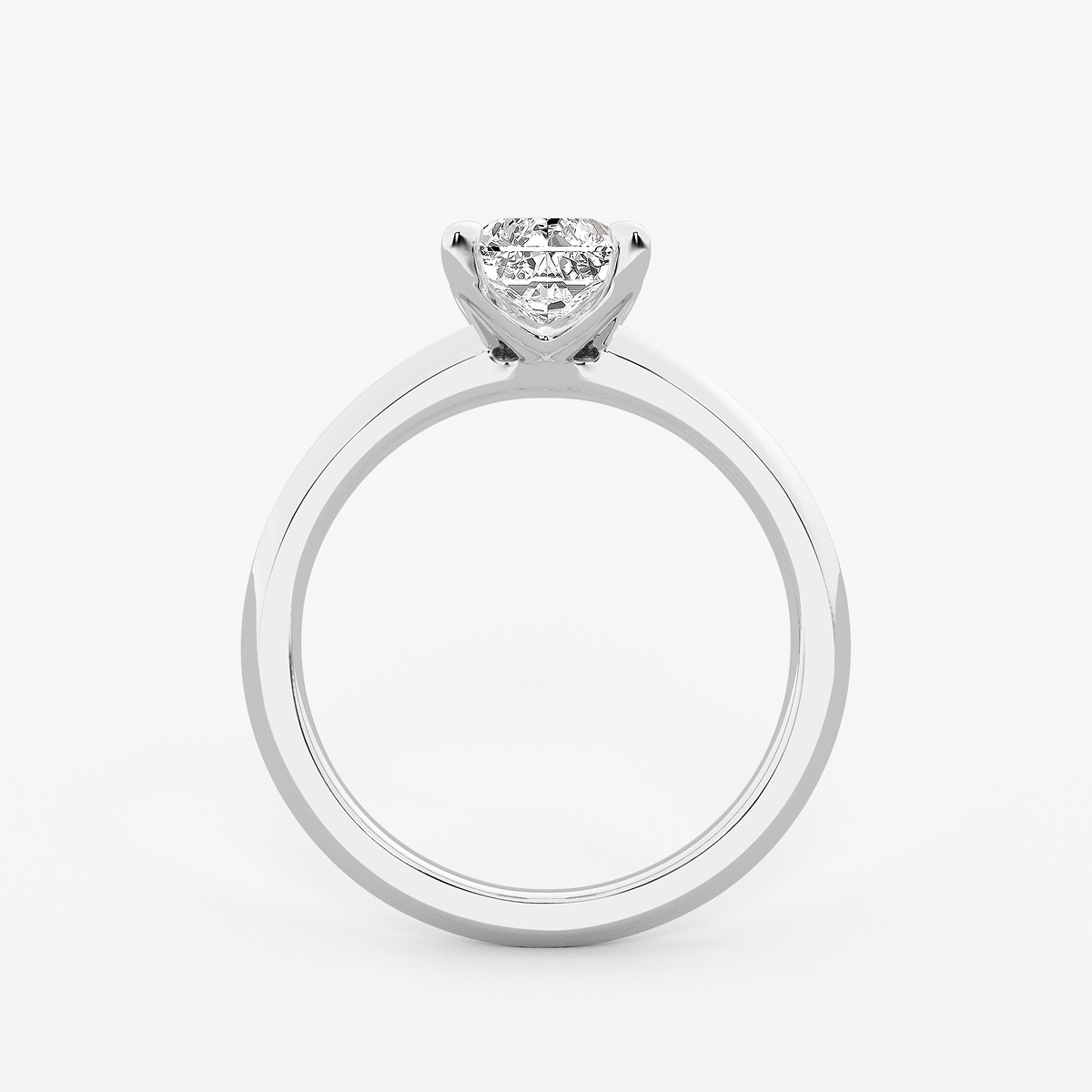 Additional Image 1 for  1 1/2 ctw Radiant Lab Grown Diamond Knife Edge Solitaire Engagement Ring