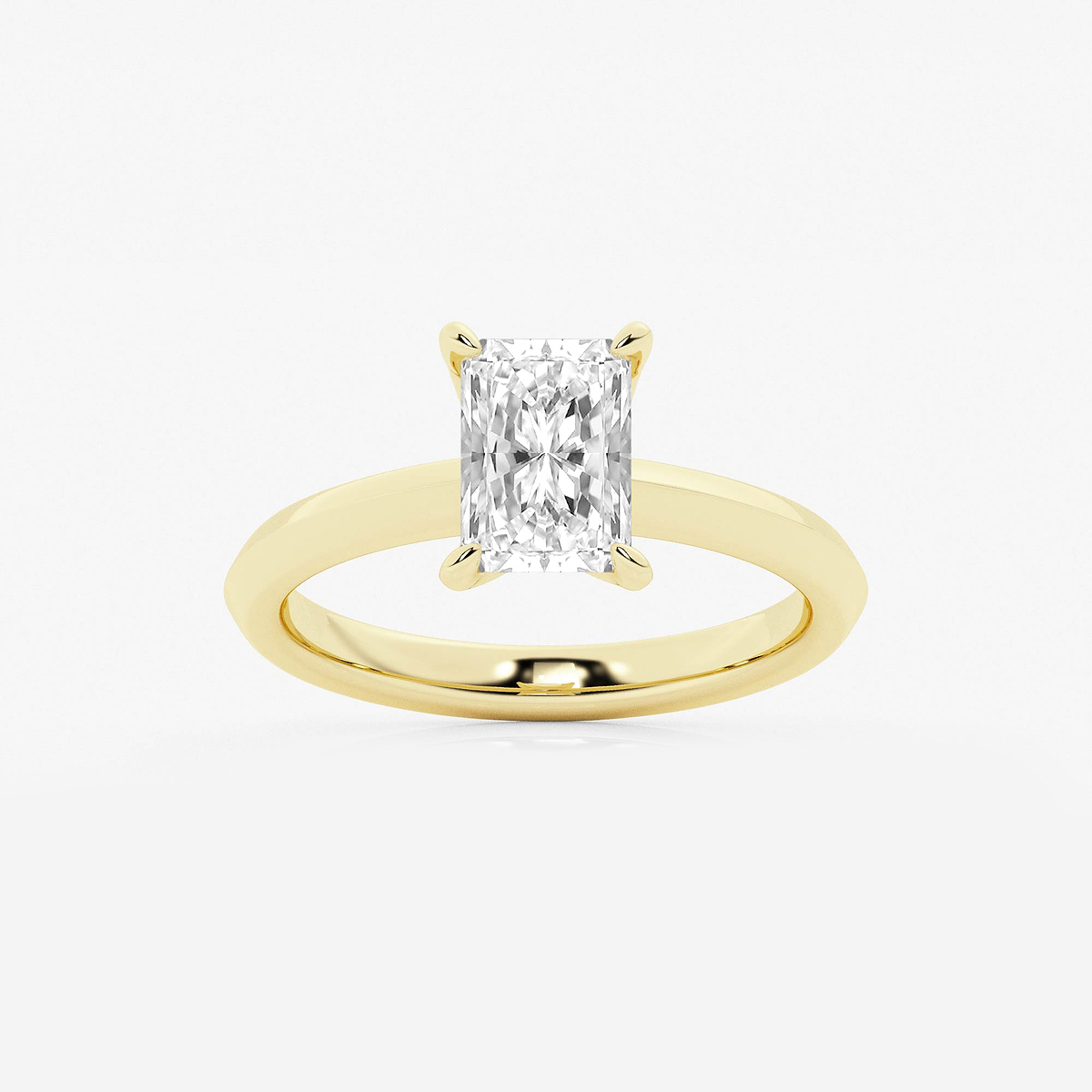 1 1/2 ctw Radiant Lab Grown Diamond Knife Edge Solitaire Engagement Ring