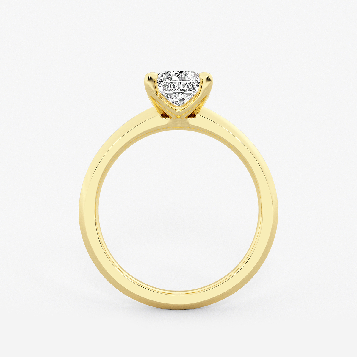 Additional Image 1 for  1 1/2 ctw Radiant Lab Grown Diamond Knife Edge Solitaire Engagement Ring