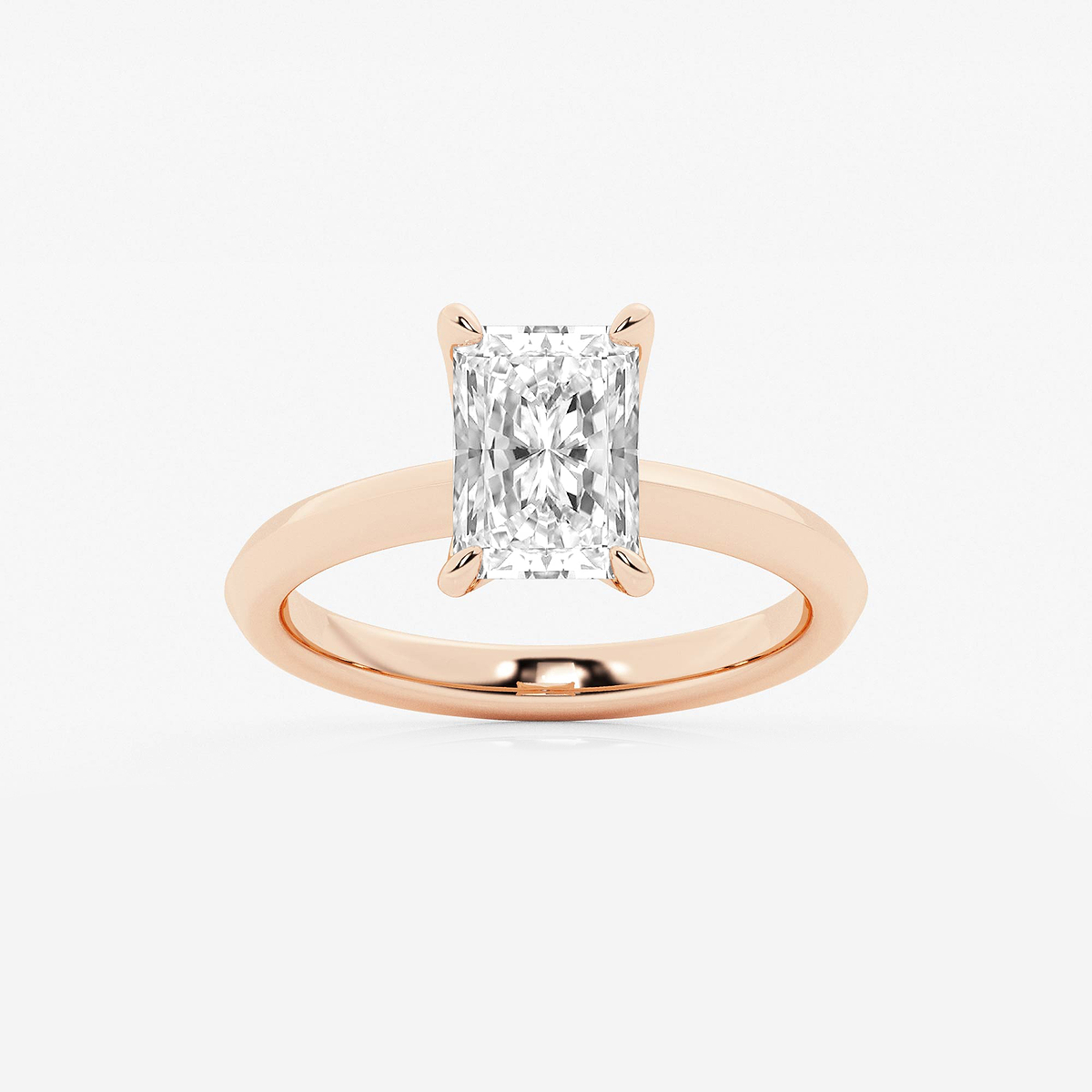 2 ctw Radiant Lab Grown Diamond Knife Edge Solitaire Engagement Ring