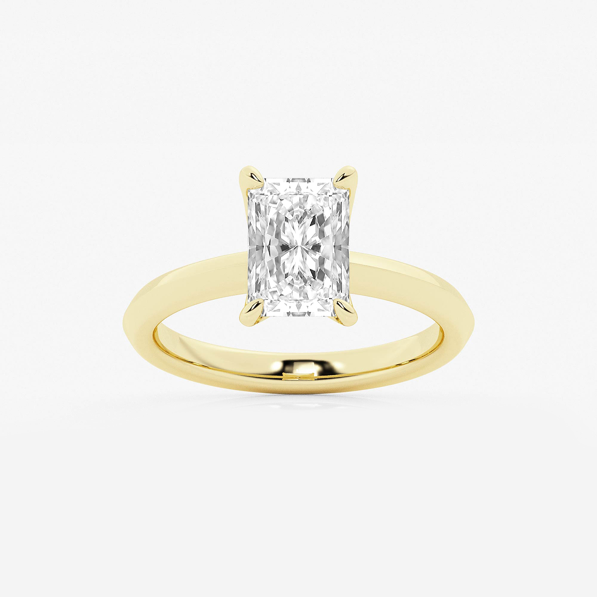 2 ctw Radiant Lab Grown Diamond Knife Edge Solitaire Engagement Ring