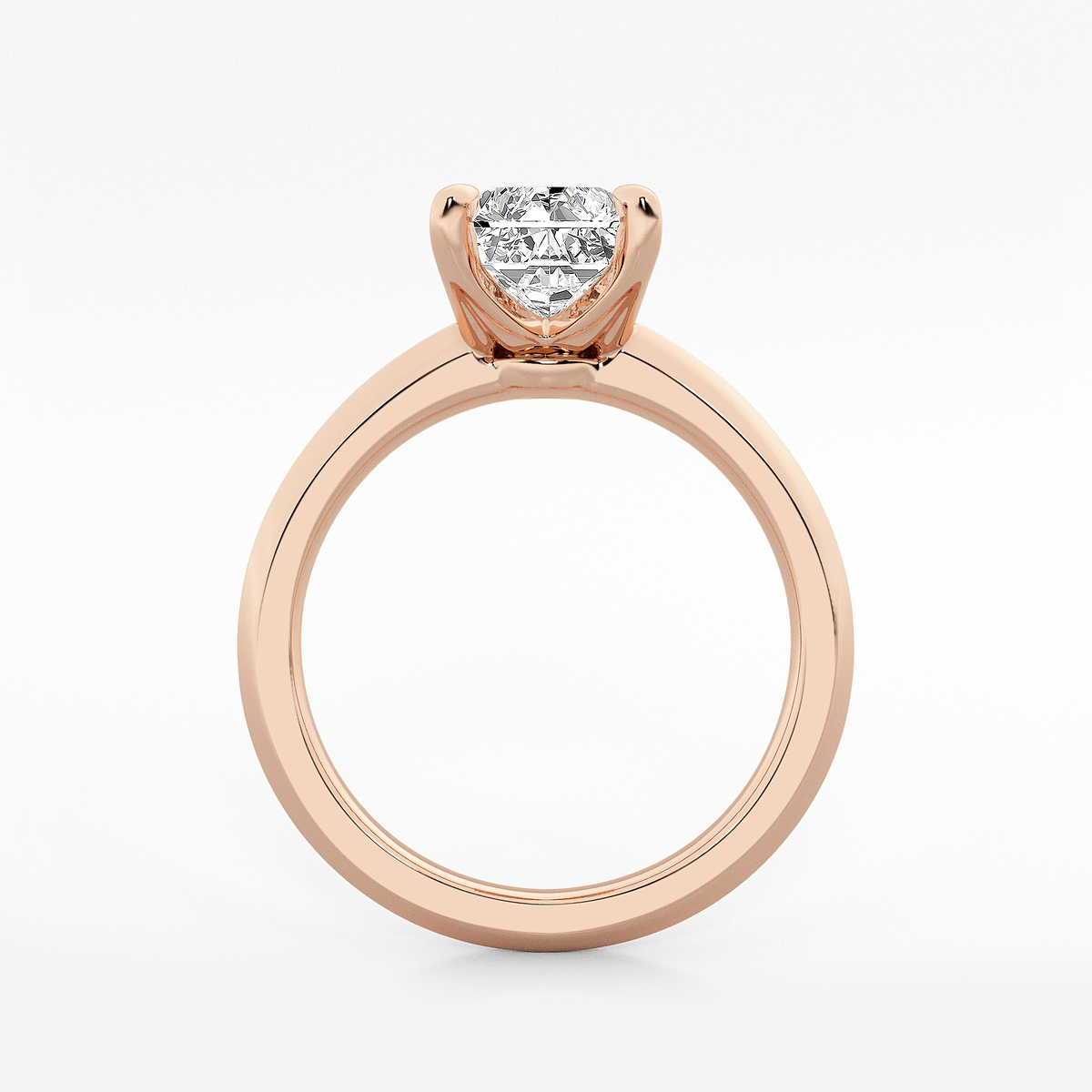 Additional Image 1 for  2 1/2 ctw Radiant Lab Grown Diamond Knife Edge Solitaire Engagement Ring