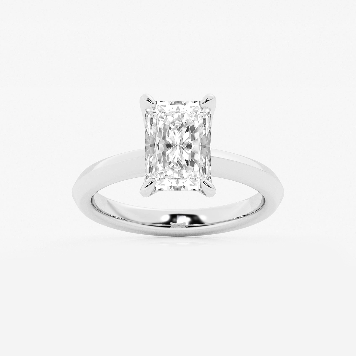 2 1/2 ctw Radiant Lab Grown Diamond Knife Edge Solitaire Engagement Ring