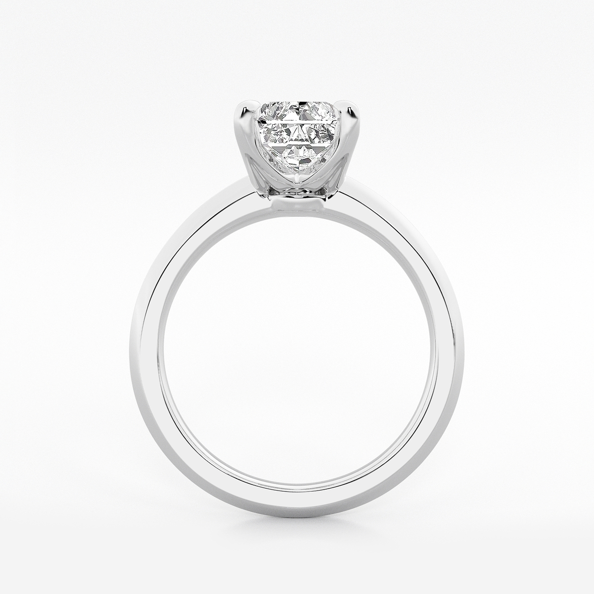 Additional Image 1 for  2 1/2 ctw Radiant Lab Grown Diamond Knife Edge Solitaire Engagement Ring