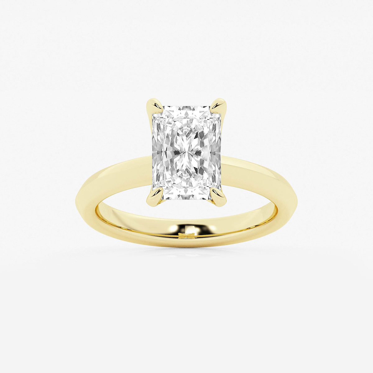 2 1/2 ctw Radiant Lab Grown Diamond Knife Edge Solitaire Engagement Ring