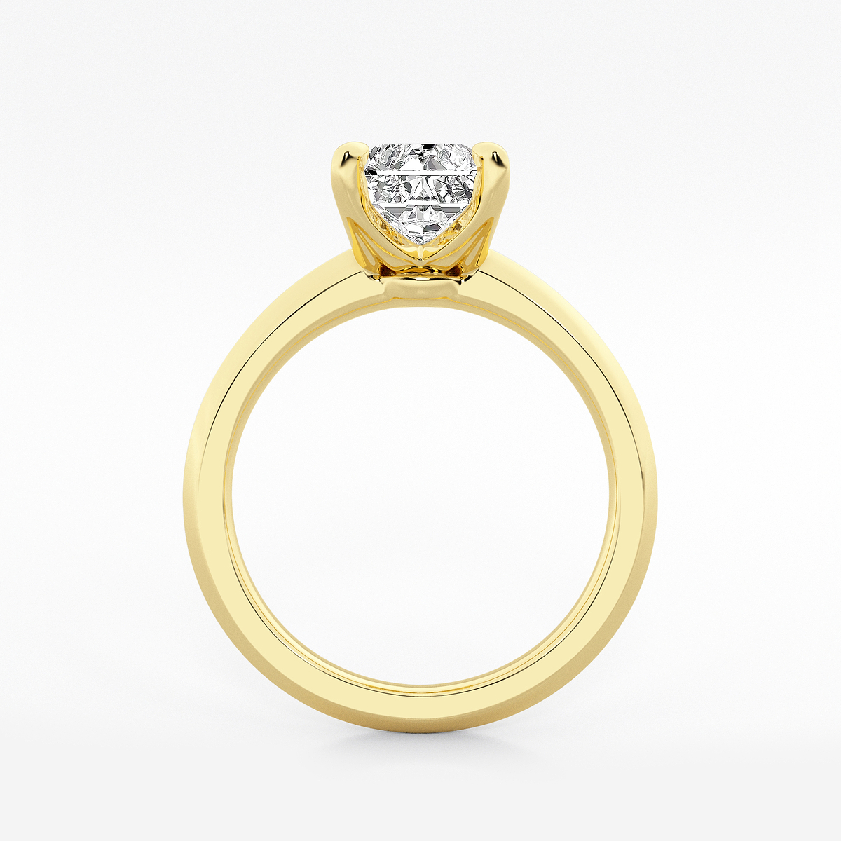 Additional Image 1 for  2 1/2 ctw Radiant Lab Grown Diamond Knife Edge Solitaire Engagement Ring