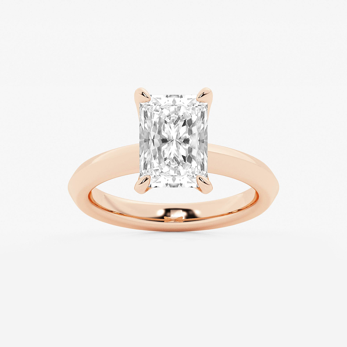 3 ctw Radiant Lab Grown Diamond Knife Edge Solitaire Engagement Ring