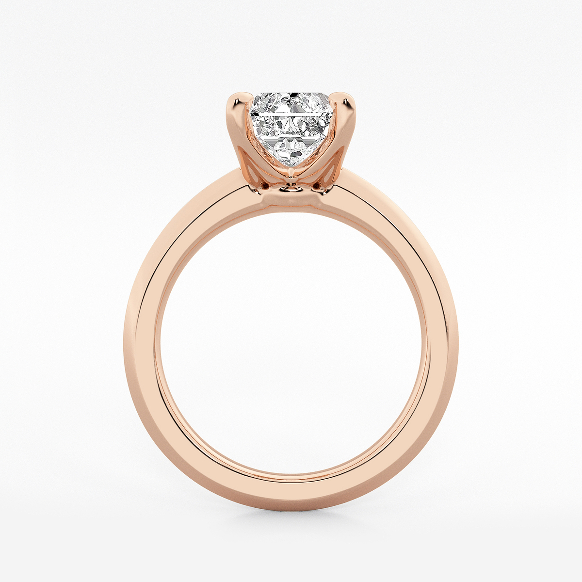 Additional Image 1 for  3 ctw Radiant Lab Grown Diamond Knife Edge Solitaire Engagement Ring