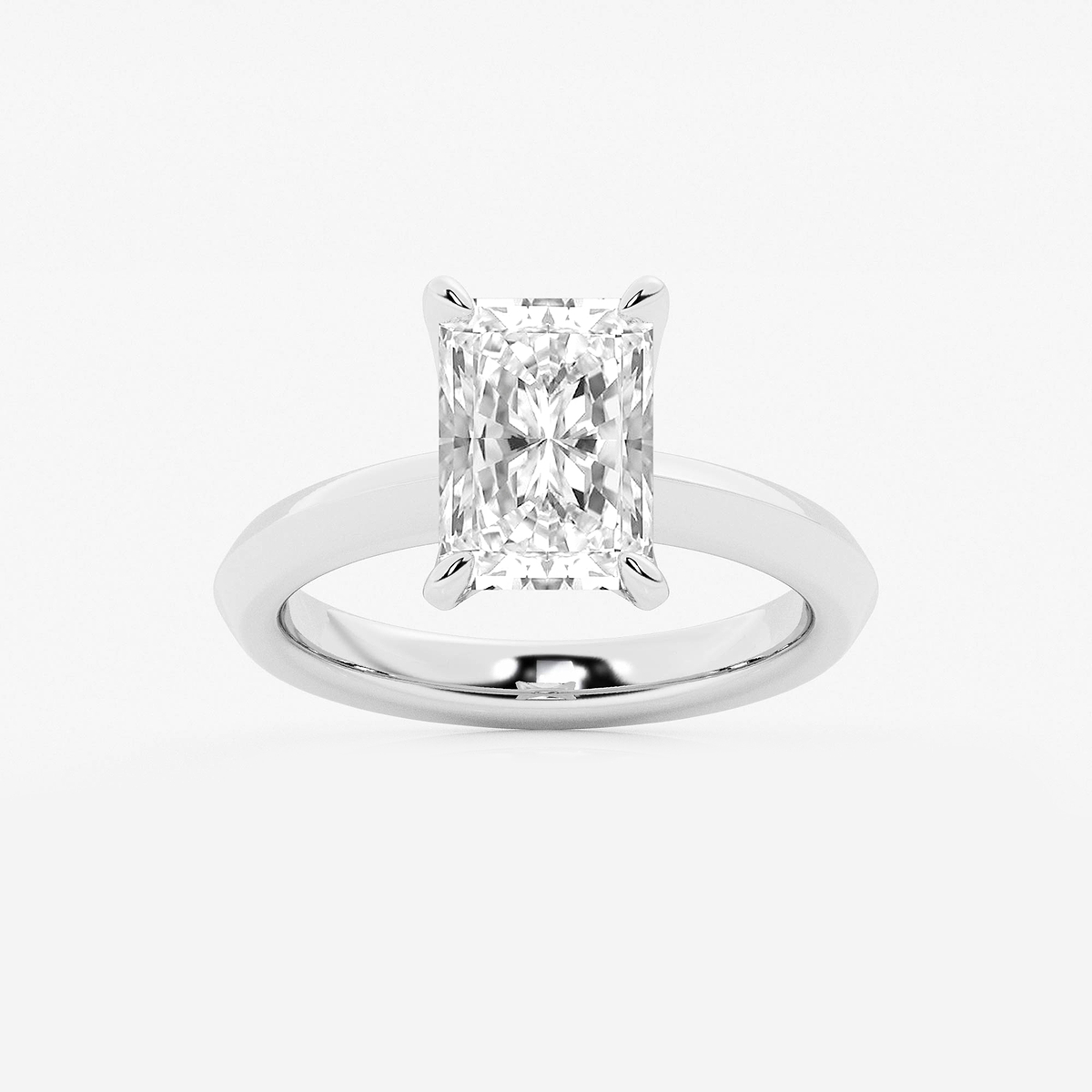 3 ctw Radiant Lab Grown Diamond Knife Edge Solitaire Engagement Ring