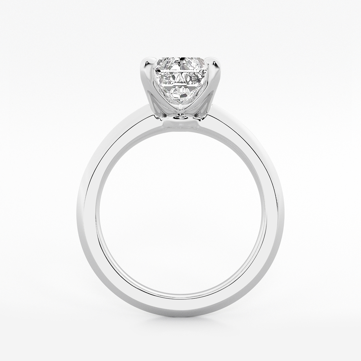 Additional Image 1 for  3 ctw Radiant Lab Grown Diamond Knife Edge Solitaire Engagement Ring