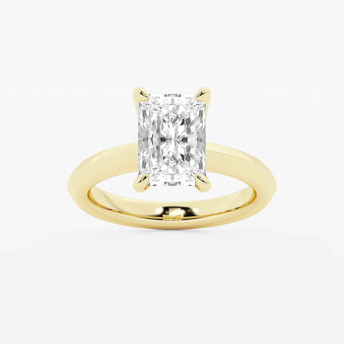 3 ctw Radiant Lab Grown Diamond Knife Edge Solitaire Engagement Ring