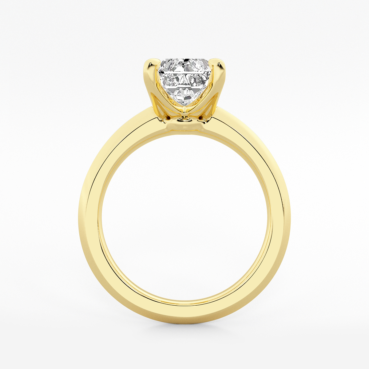 Additional Image 1 for  3 ctw Radiant Lab Grown Diamond Knife Edge Solitaire Engagement Ring