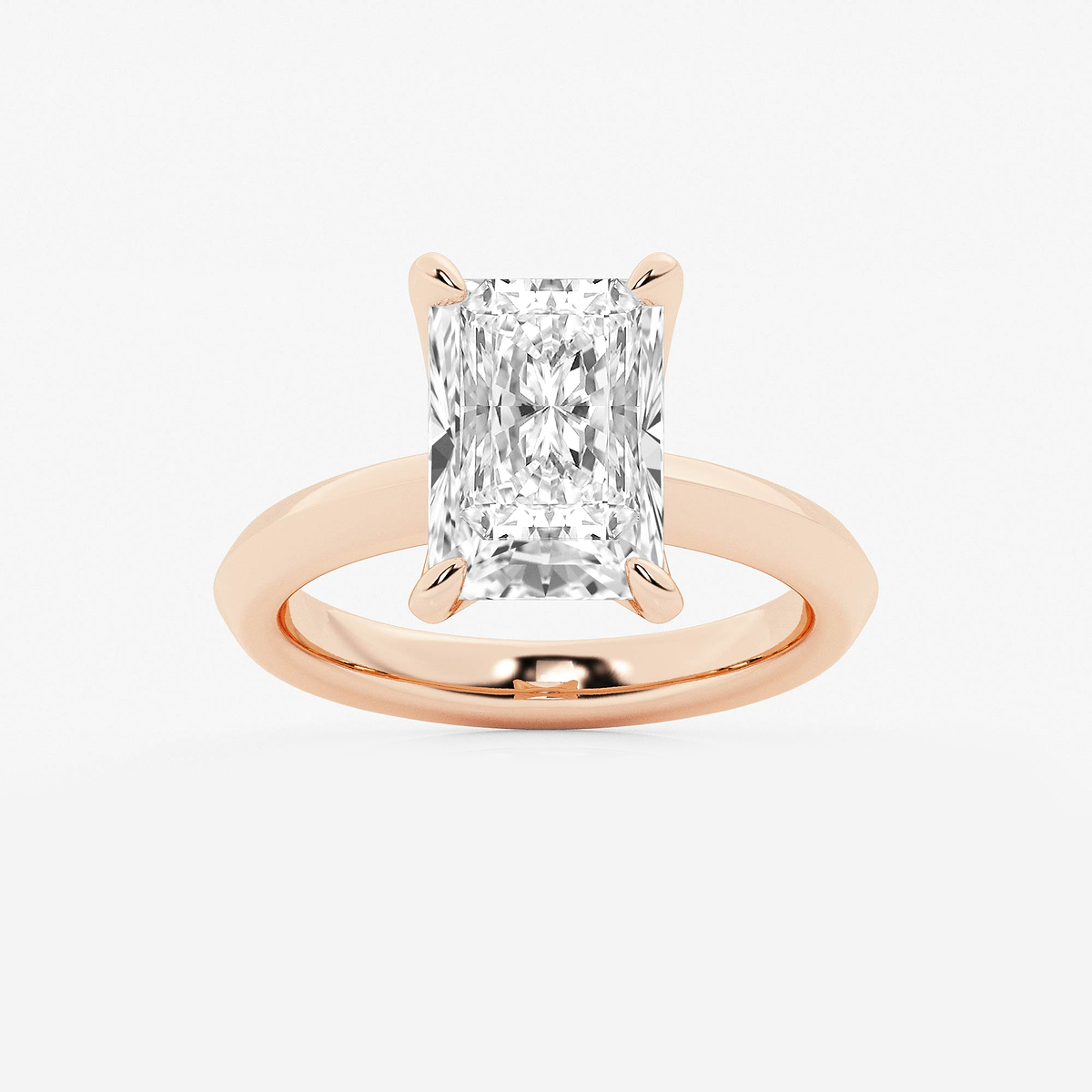 4 ctw Radiant Lab Grown Diamond Knife Edge Solitaire Engagement Ring