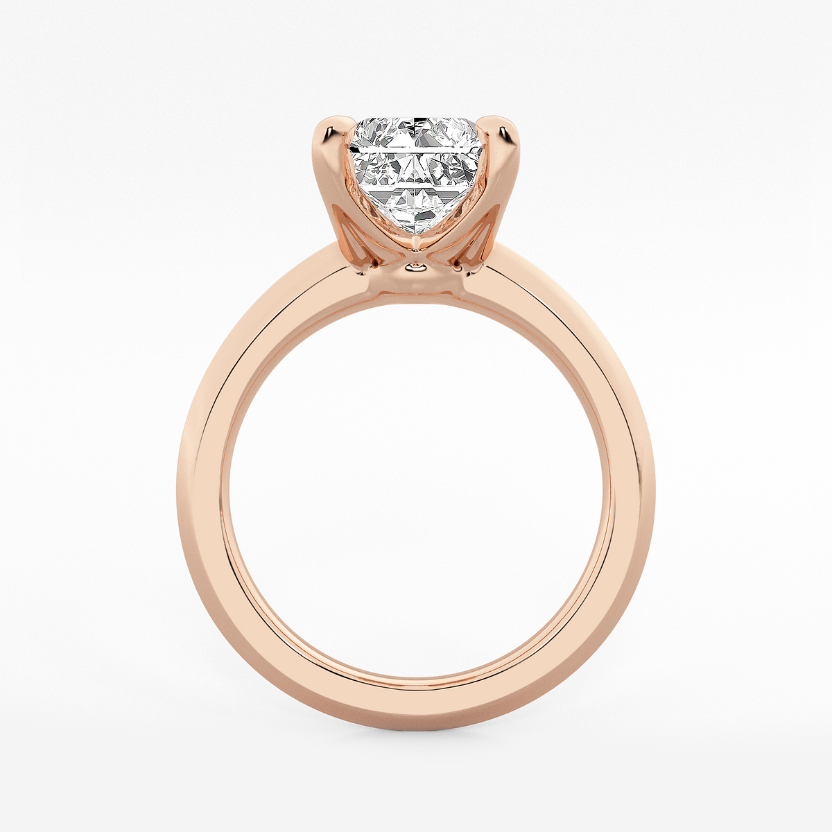 Additional Image 1 for  4 ctw Radiant Lab Grown Diamond Knife Edge Solitaire Engagement Ring