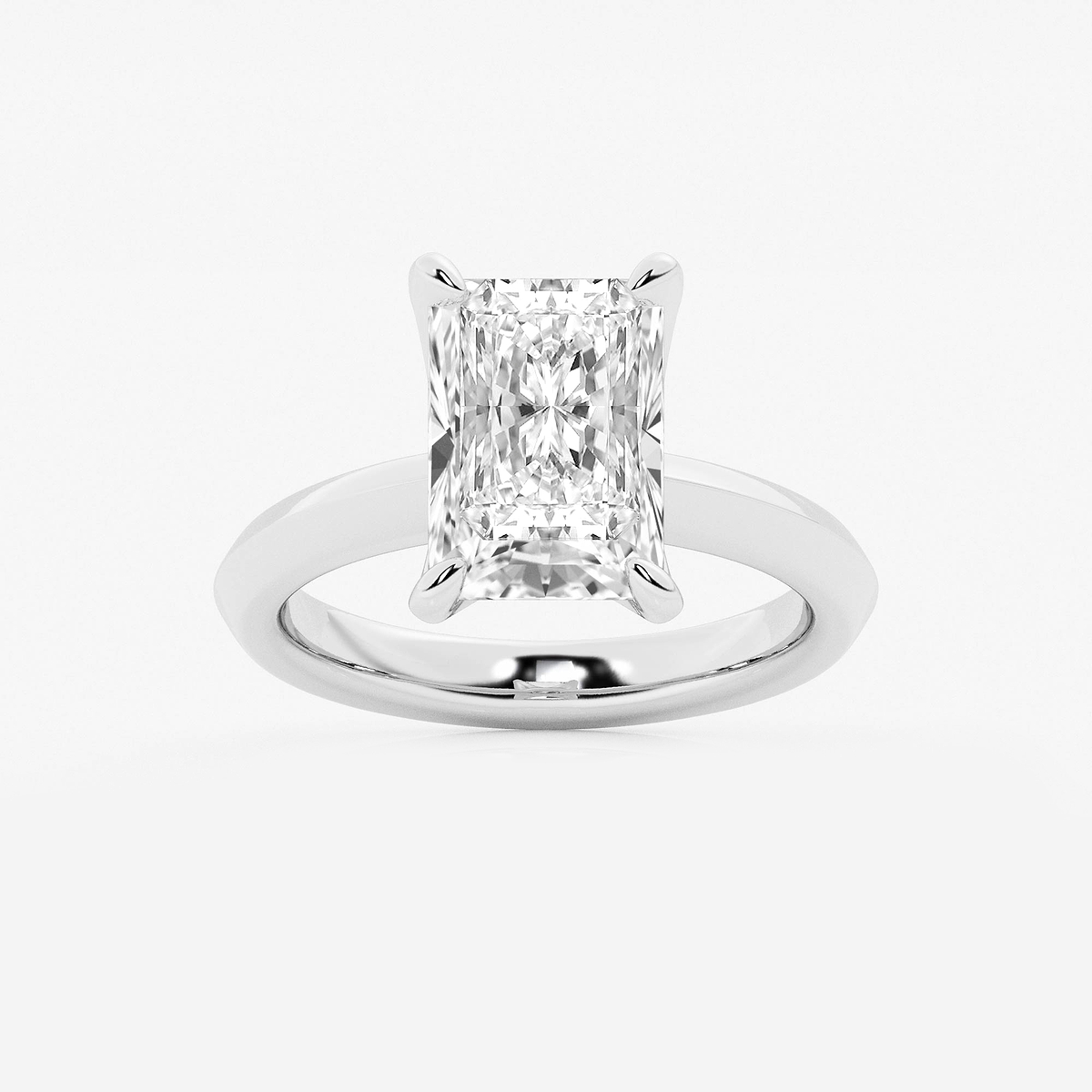 4 ctw Radiant Lab Grown Diamond Knife Edge Solitaire Engagement Ring
