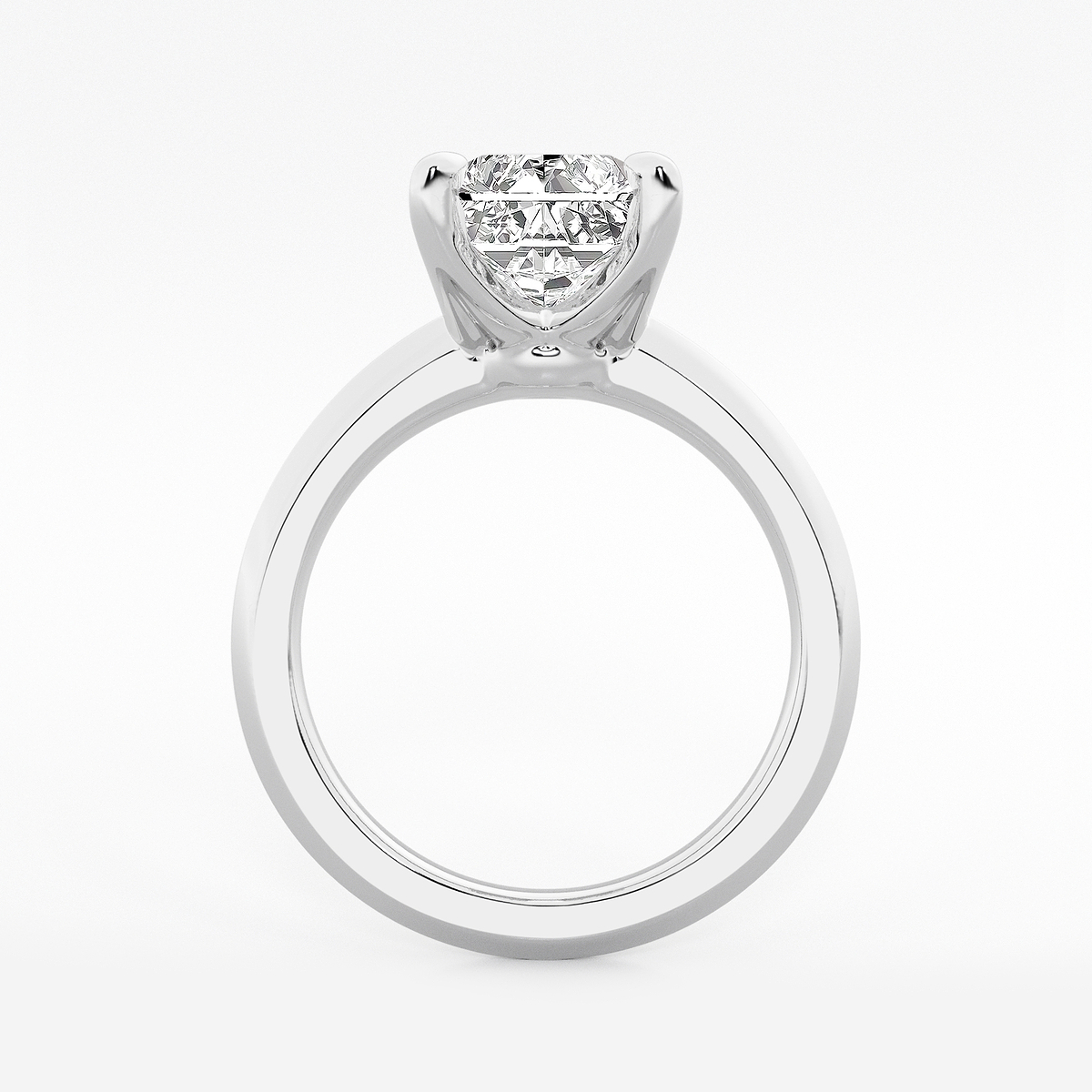 Additional Image 1 for  4 ctw Radiant Lab Grown Diamond Knife Edge Solitaire Engagement Ring