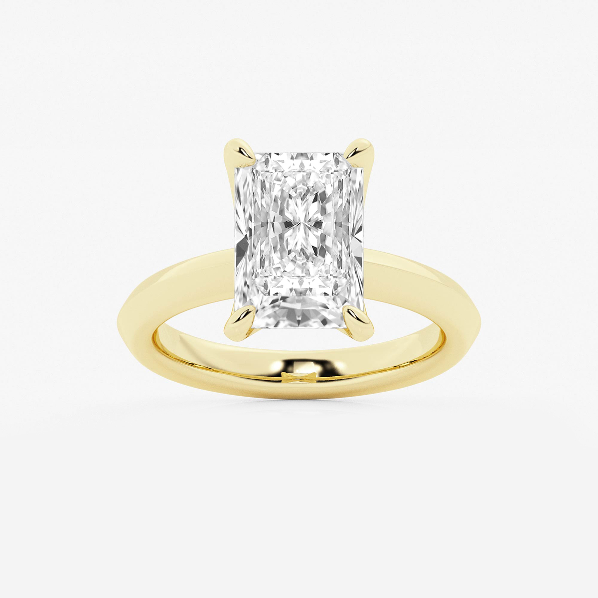 4 ctw Radiant Lab Grown Diamond Knife Edge Solitaire Engagement Ring