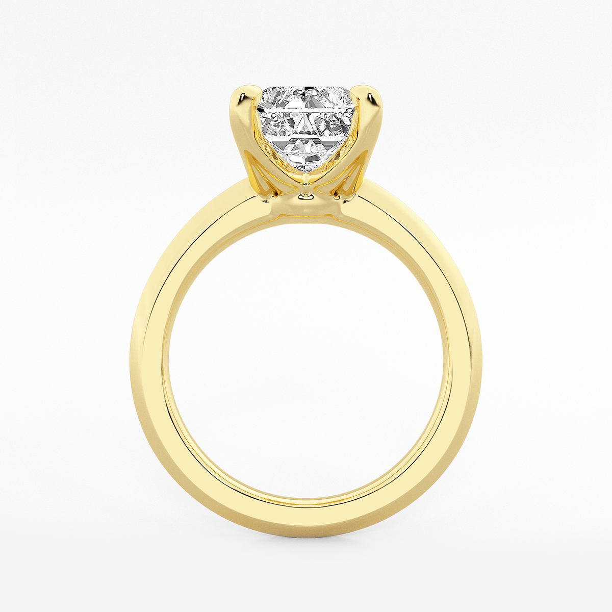 Additional Image 1 for  4 ctw Radiant Lab Grown Diamond Knife Edge Solitaire Engagement Ring