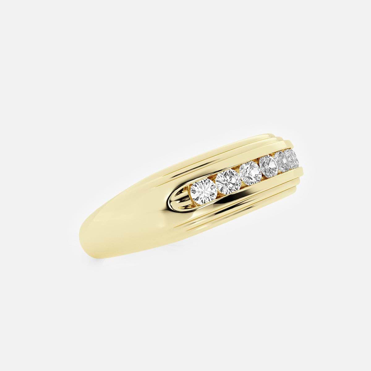 1/2 ctw Round Lab Grown Diamond Men's Channel Set Wedding Band 14K Yellow Gold, FG, VS2+