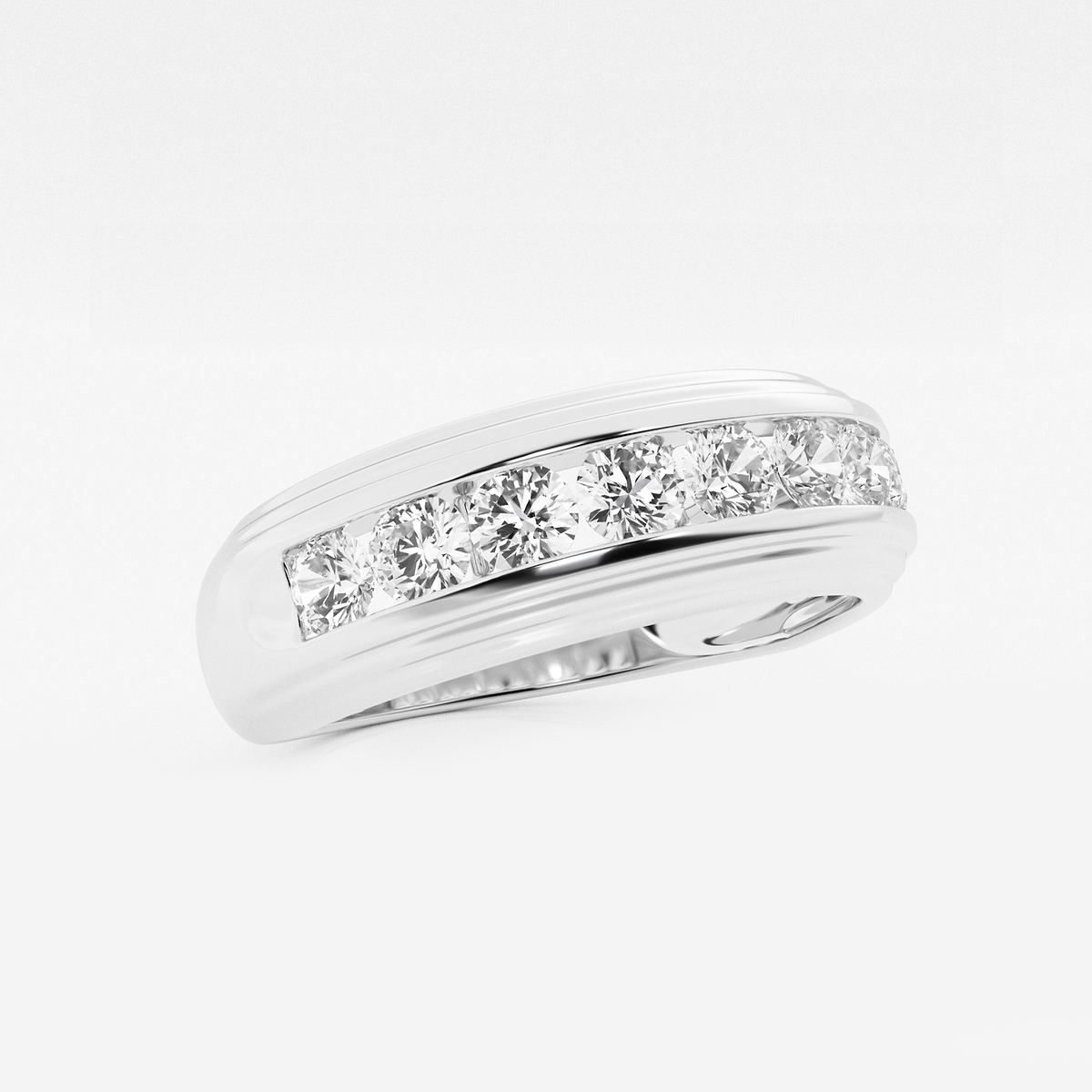 Additional Image 1 for  1 ctw Round Lab Grown Diamond Men\'s Channel Set Wedding Band