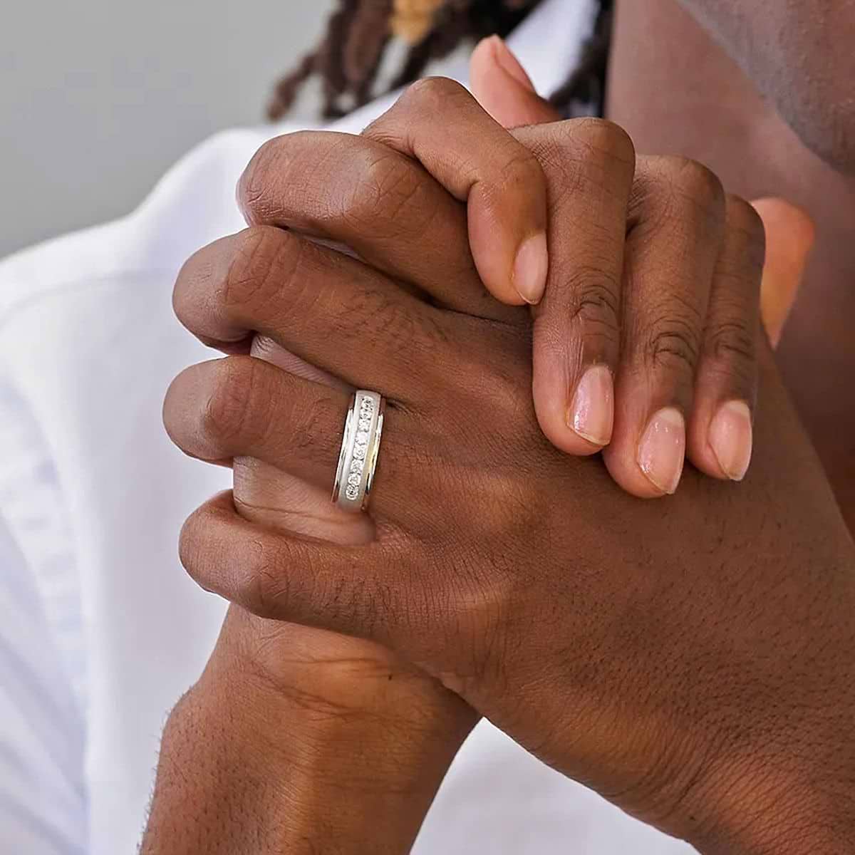 1 ctw Round Lab Grown Diamond Men's Channel Set Wedding Band