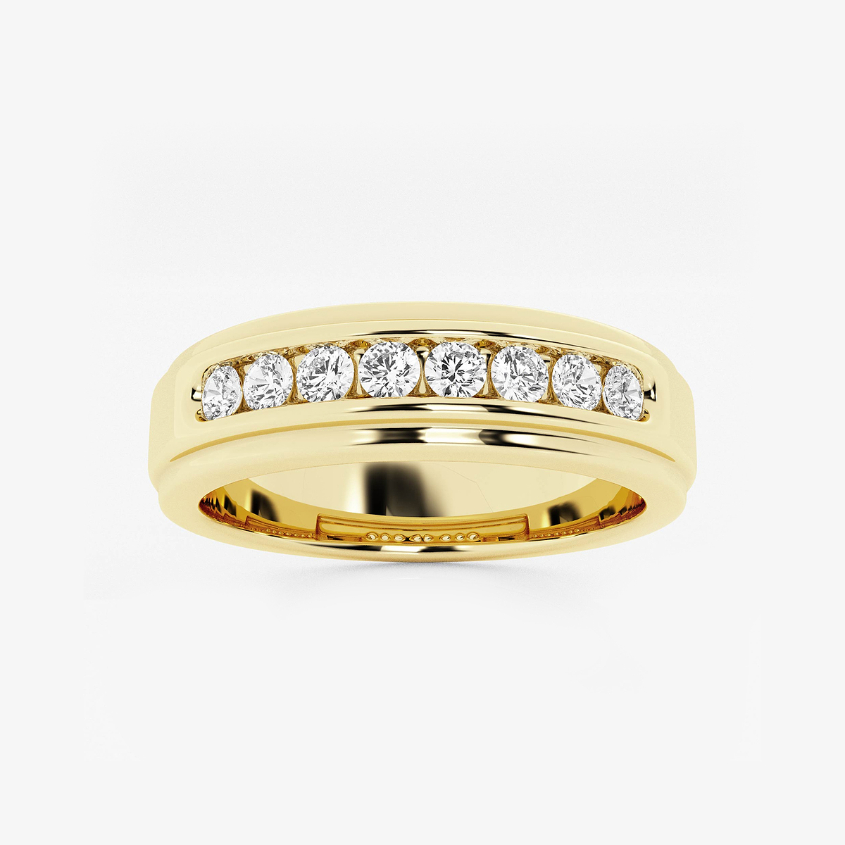 1/2 ctw Round Lab Grown Diamond Men's Channel Set Wedding Band