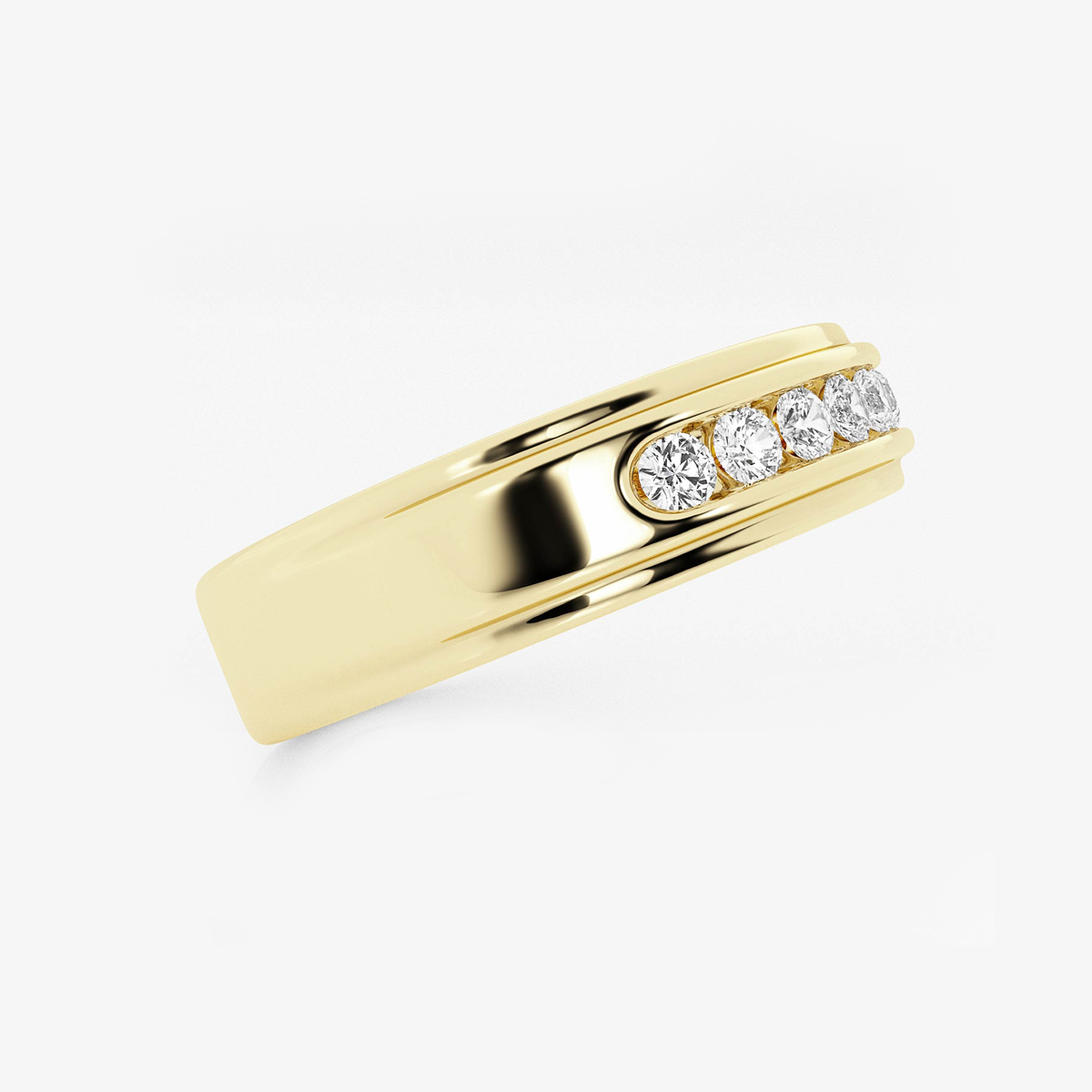 Additional Image 1 for  1/2 ctw Round Lab Grown Diamond Men's Channel Set Wedding Band