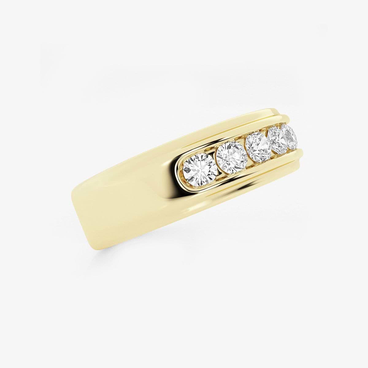 1 ctw Round Lab Grown Diamond Men's Channel Set Wedding Band 14K Yellow Gold, FG, VS2+