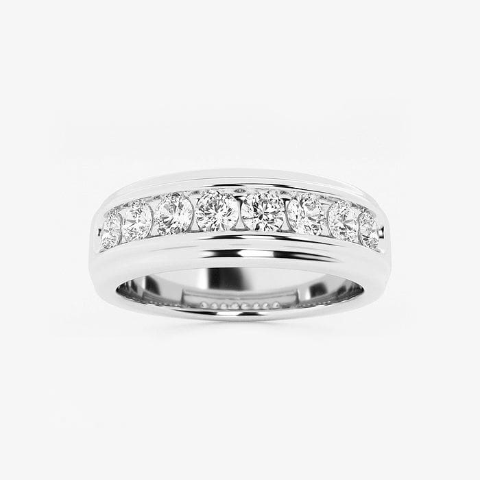 Men's Round Channel Set Wedding Band
