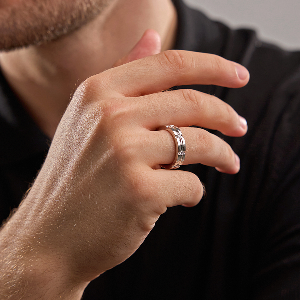 1/2 ctw Round Lab Grown Diamond Men\'s Wedding Band