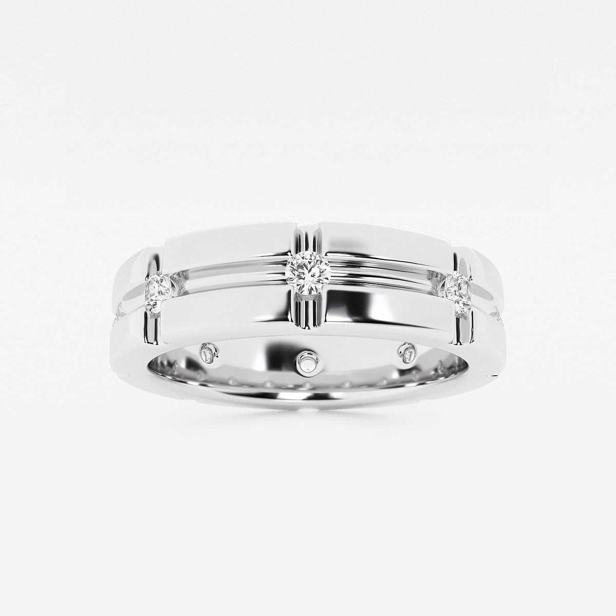 1/2 ctw Round Lab Grown Diamond Men\'s Wedding Band
