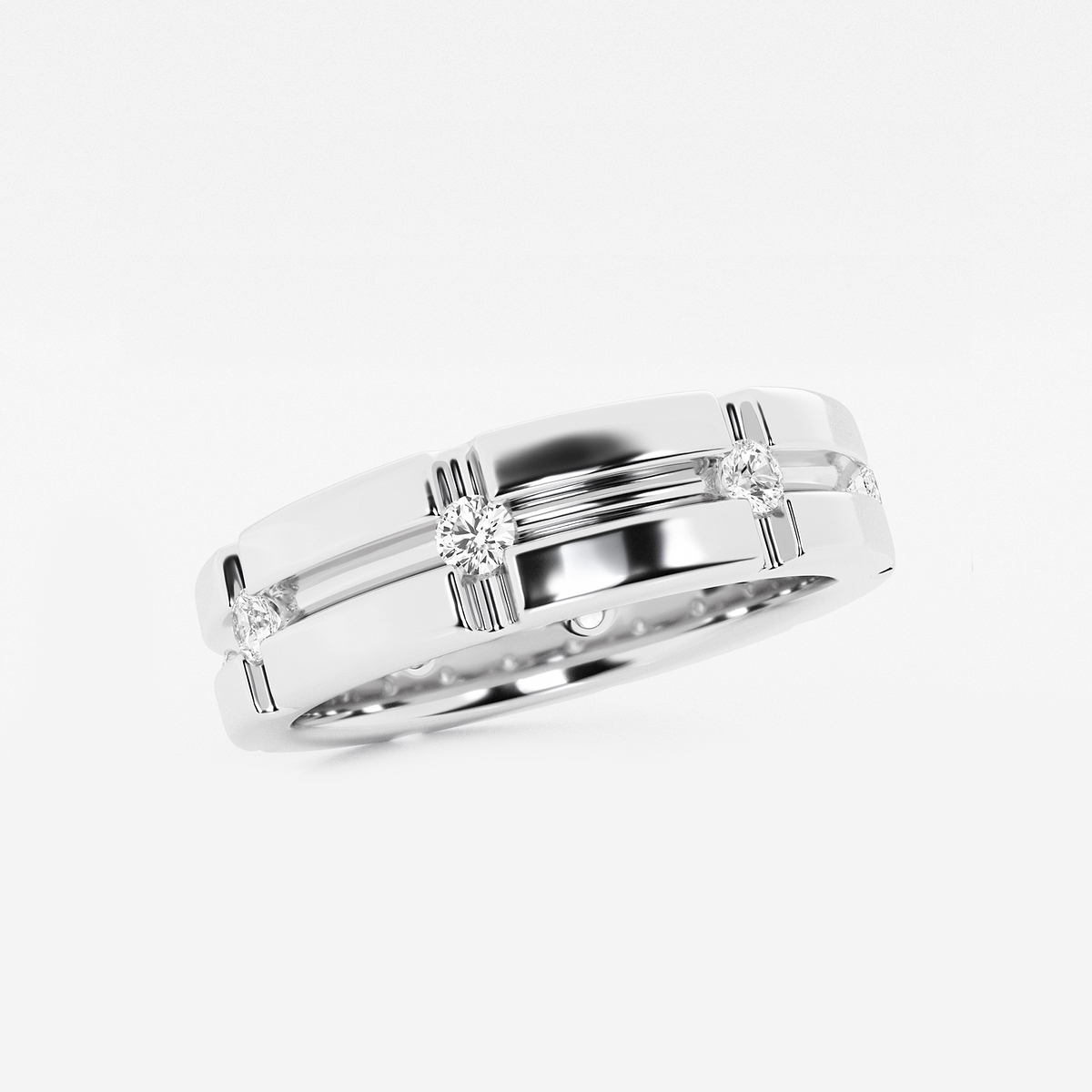 Additional Image 1 for  1/2 ctw Round Lab Grown Diamond Men\'s Wedding Band