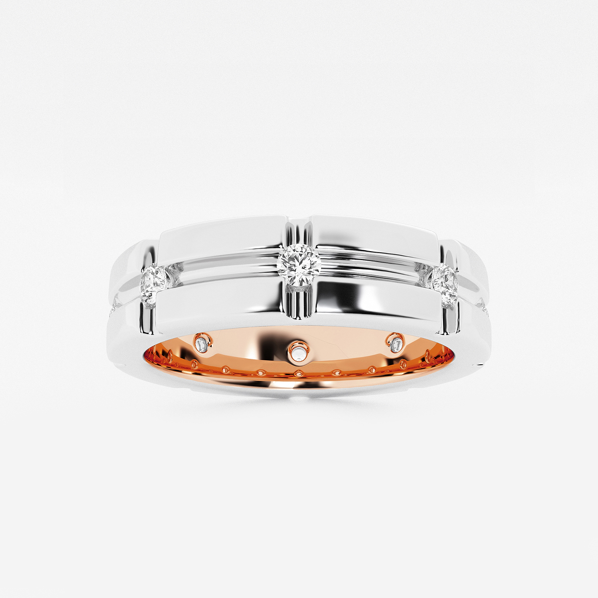 1/2 ctw Round Lab Grown Diamond Men\'s Wedding Band