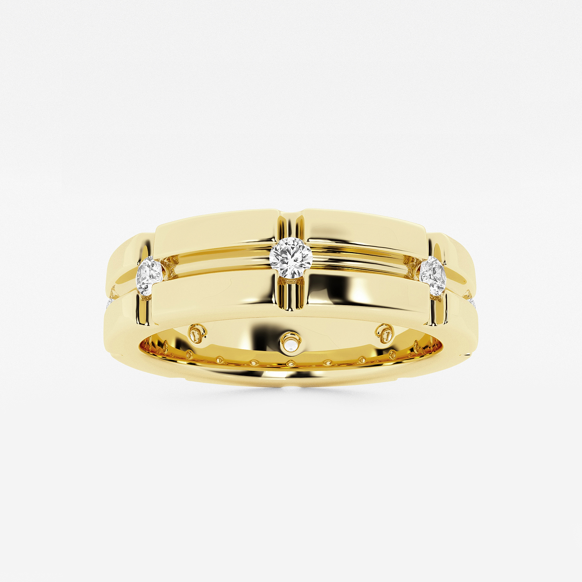 1/2 ctw Round Lab Grown Diamond Men\'s Wedding Band