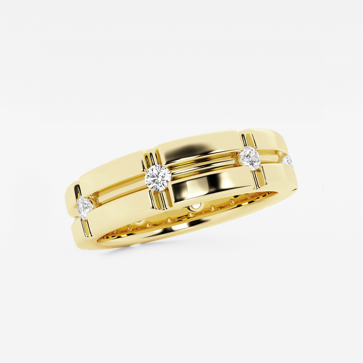 Additional Image 1 for  1/2 ctw Round Lab Grown Diamond Men\'s Wedding Band