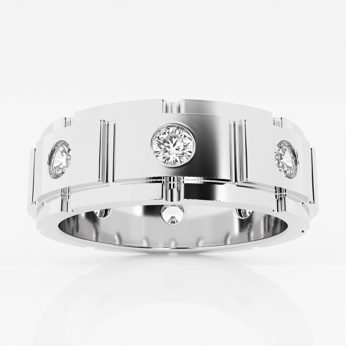 1 ctw Round Lab Grown Diamond Men\'s Wedding Band