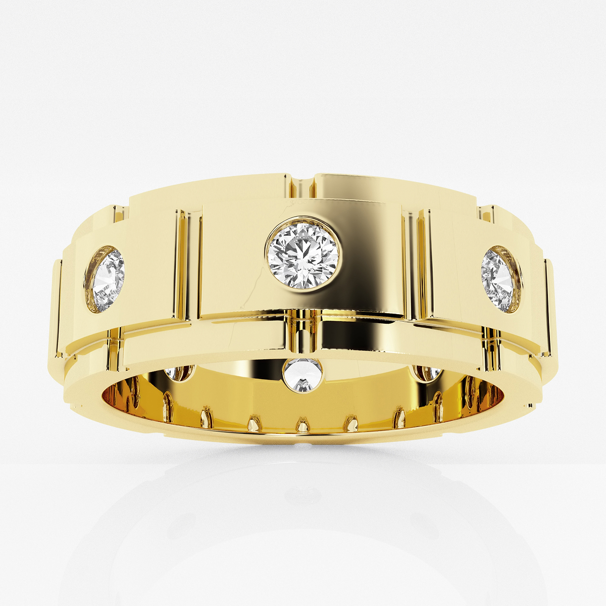 1 ctw Round Lab Grown Diamond Men's Wedding Band