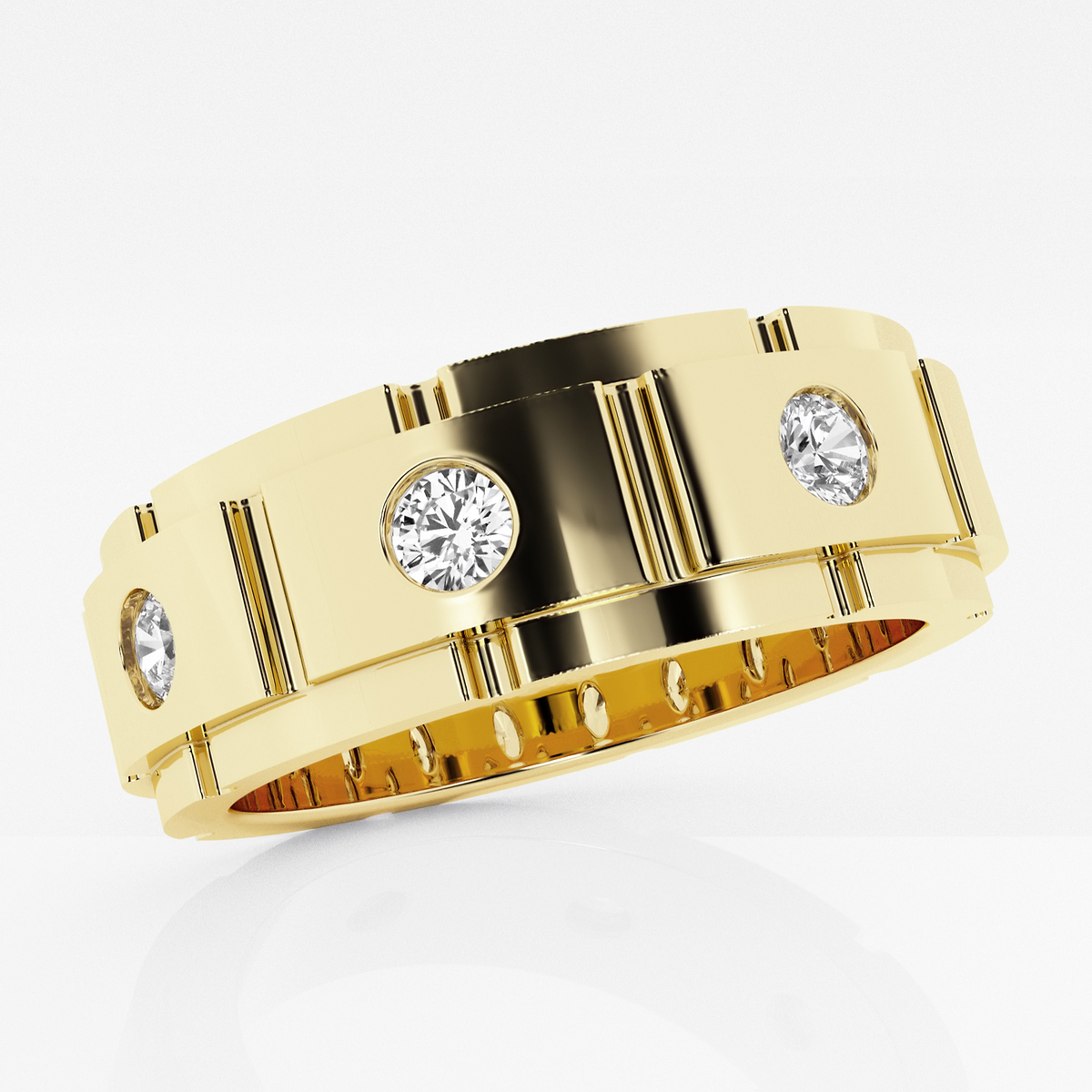 Additional Image 1 for  1 ctw Round Lab Grown Diamond Men's Wedding Band