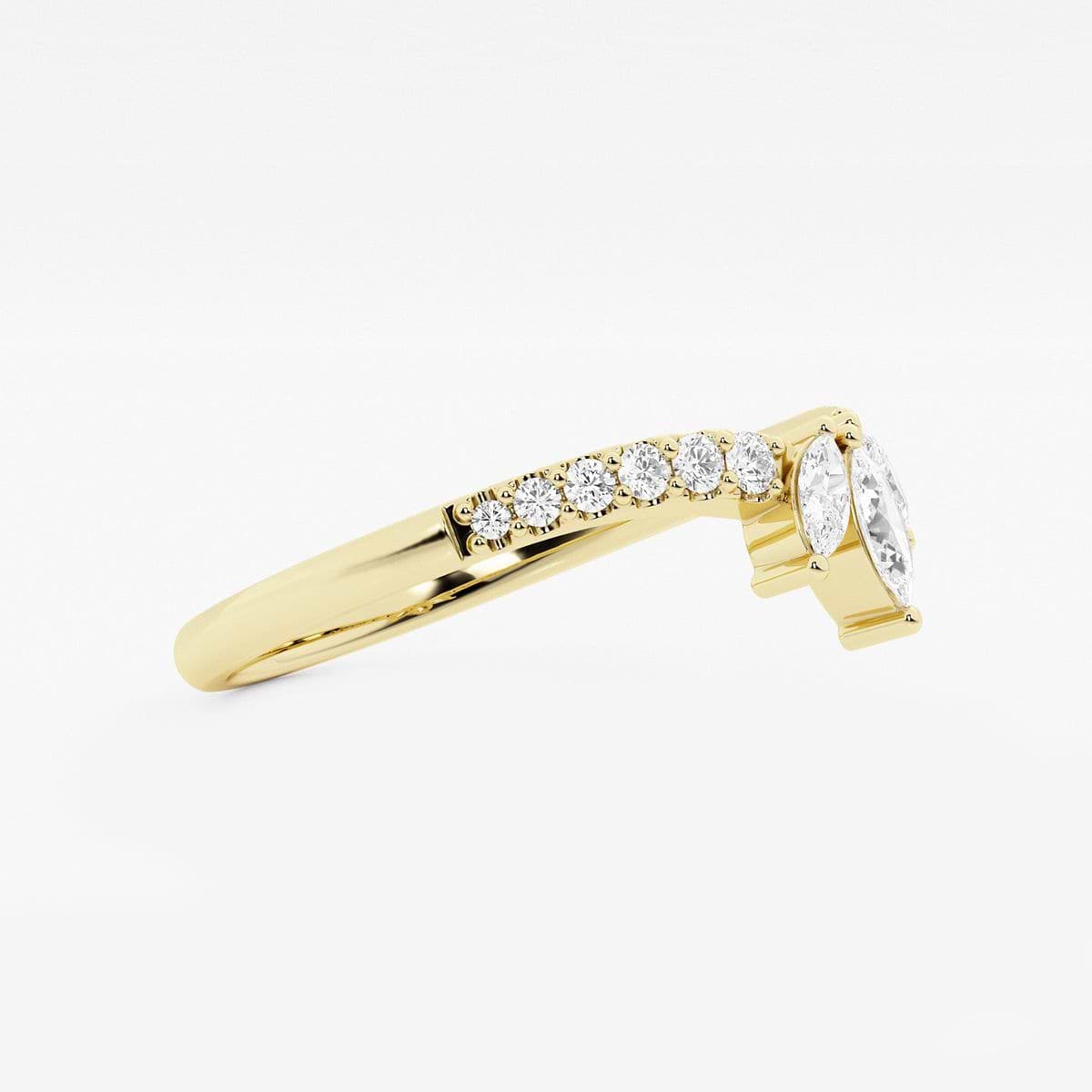 Additional Image 1 for  2/5 ctw Round and Marquise Lab Grown Diamond Chevron Stackable Ring