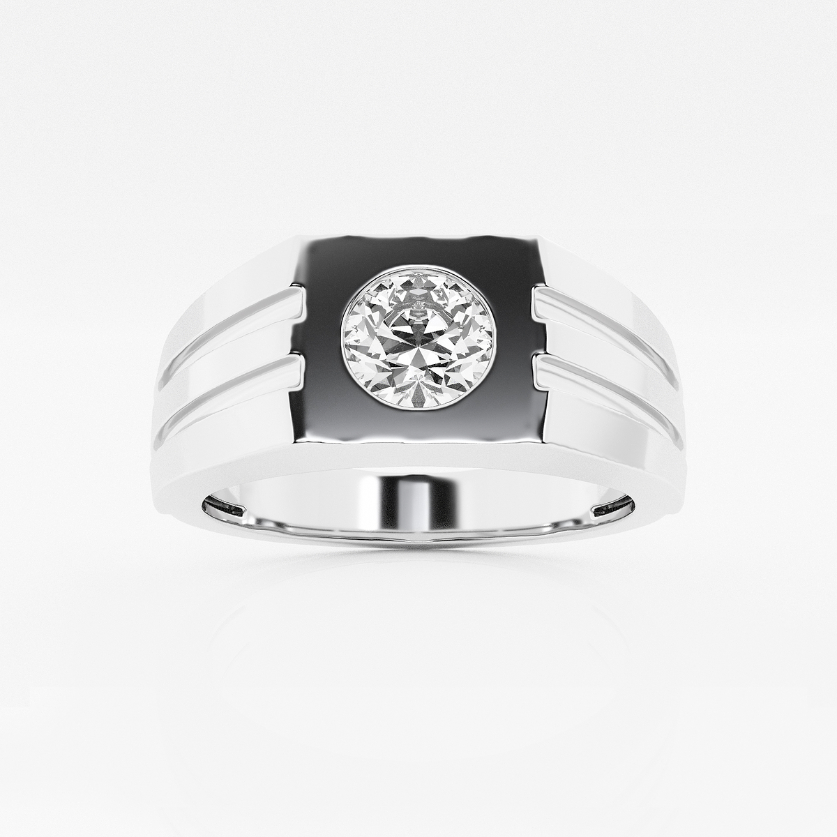 1 ctw Round Lab Grown Diamond Men\'s Solitaire Engagement Ring