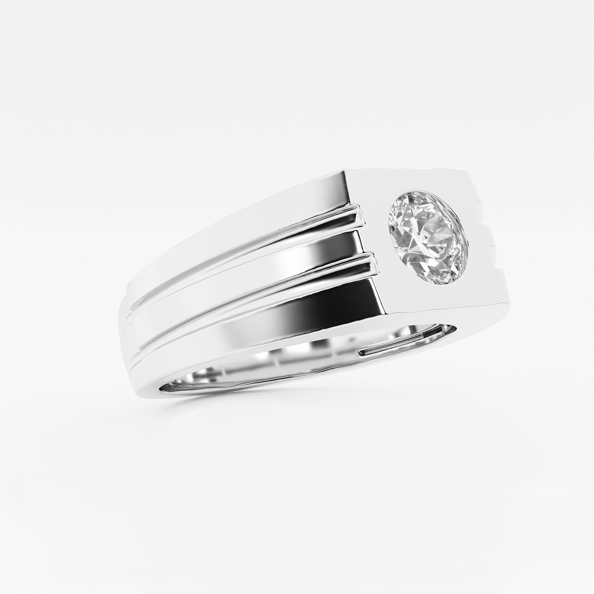 Additional Image 1 for  1 ctw Round Lab Grown Diamond Men\'s Solitaire Engagement Ring