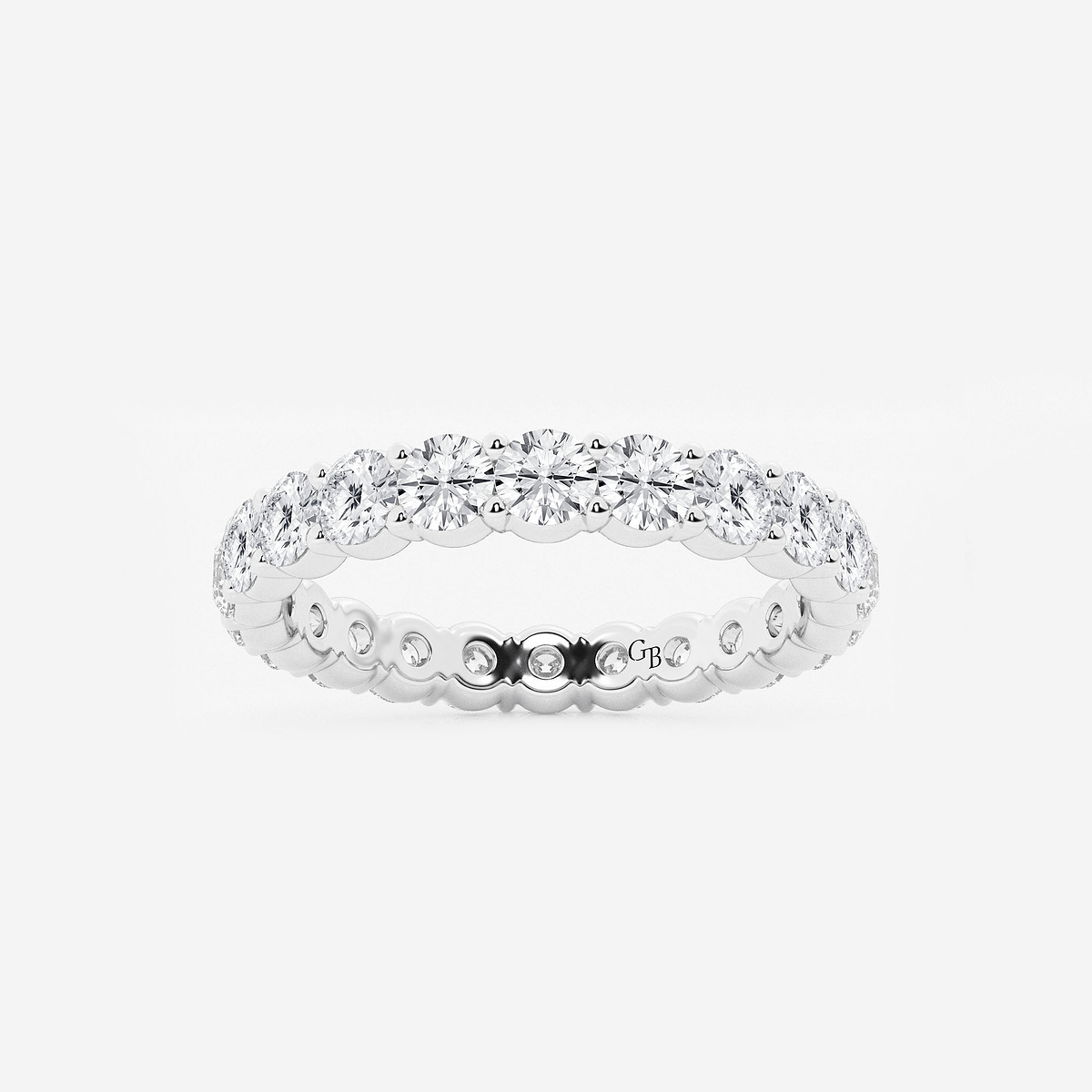 2 ctw Shared Prong Round Lab Grown Diamond Eternity Band - 2.8mm Width Platinum, F, VS2