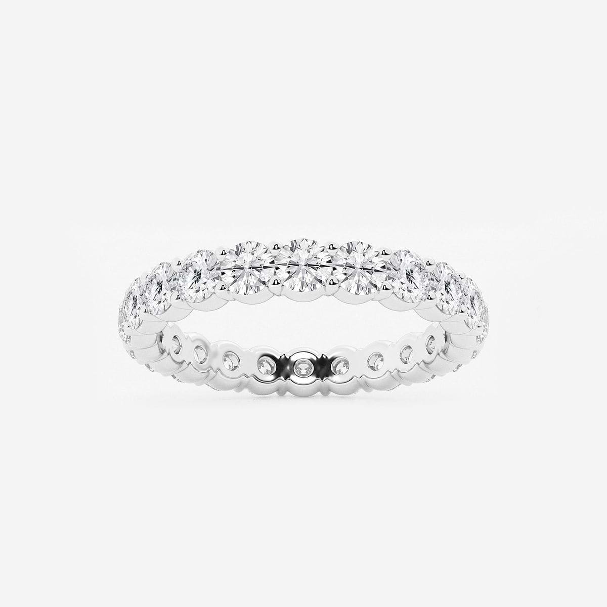 2 ctw Shared Prong Round Lab Grown Diamond Eternity Band - 3mm Width