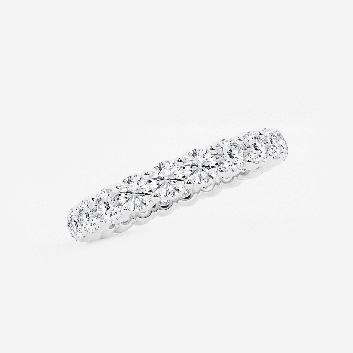 2 ctw Shared Prong Round Lab Grown Diamond Eternity Band - 2.8mm Width Platinum, F, VS2