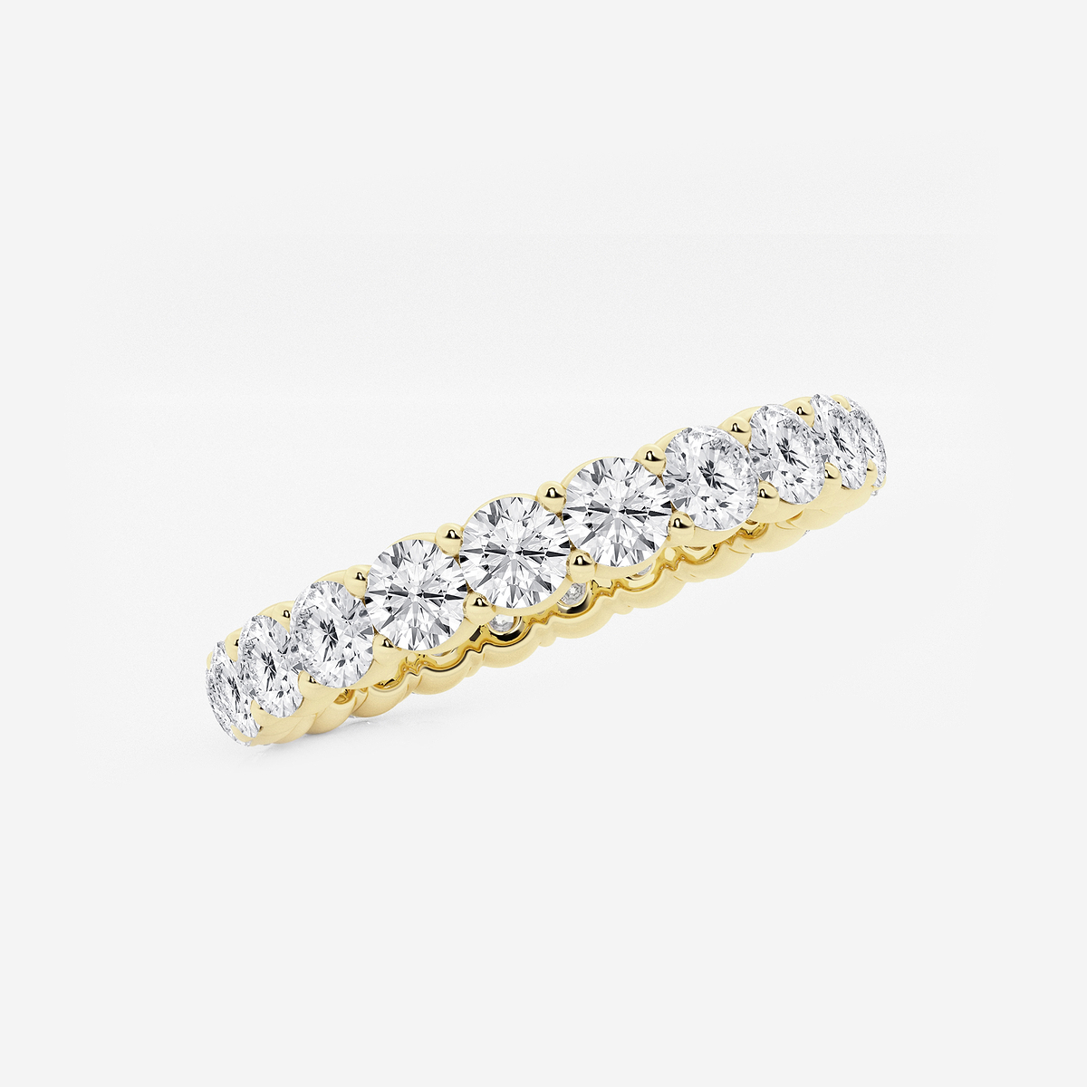 2 ctw Shared Prong Round Lab Grown Diamond Eternity Band - 3.1mm Width 14K Yellow Gold, DE, VS1