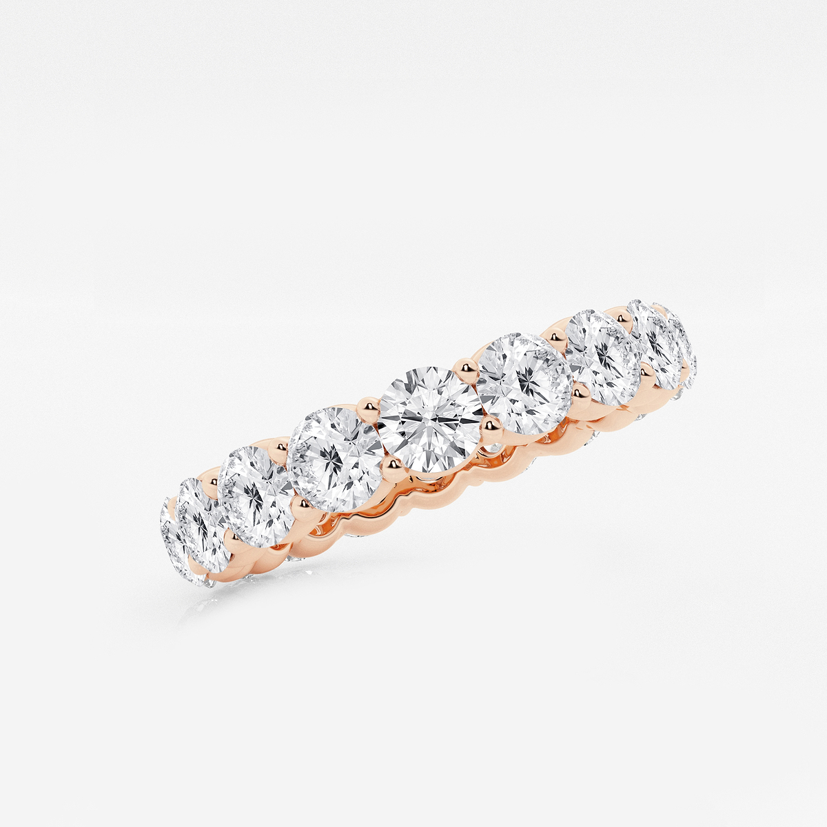 Additional Image 1 for  3 ctw Shared Prong Round Lab Grown Diamond Eternity Band - 3.5mm Width