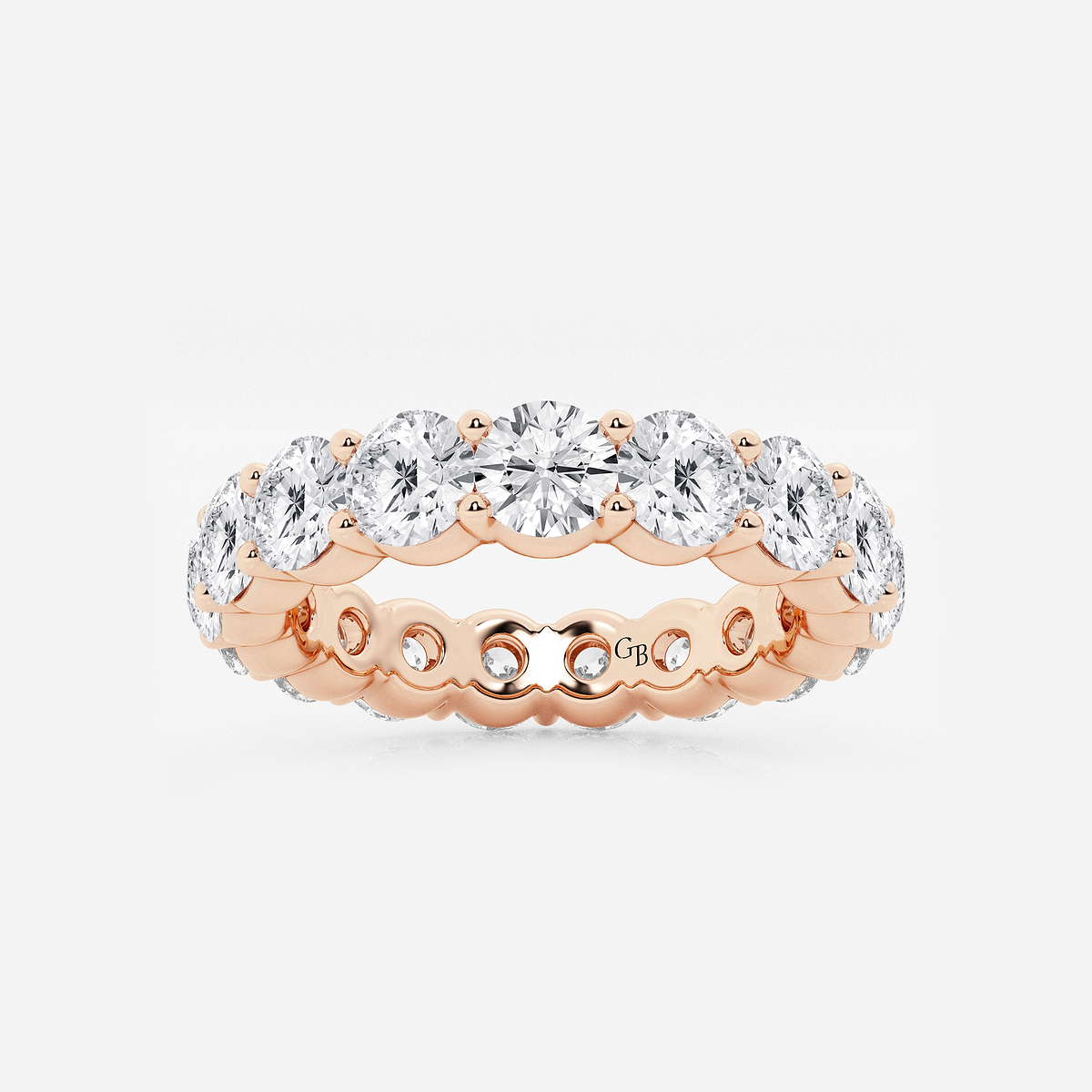 4 ctw Shared Prong Round Lab Grown Diamond Eternity Band - 4mm Width